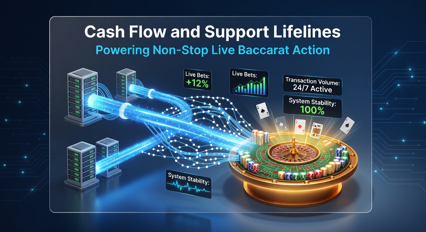 Nahaufnahme eines Support-Agents am Live-Chat während einer Baccarat-Runde mit Cashflow-Symbolen