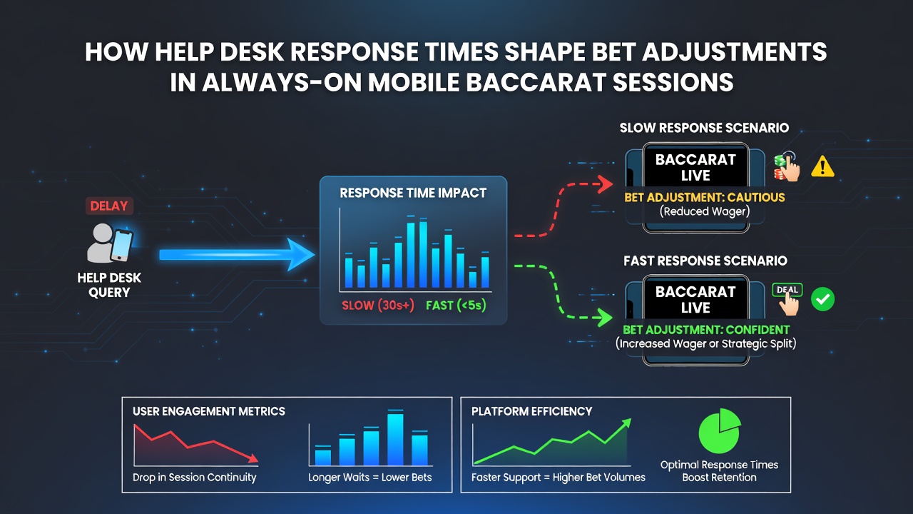 Grafische Darstellung von Reaktionszeiten und daraus resultierenden Einsatzverschiebungen in Baccarat-Apps
